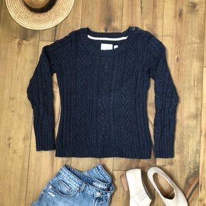 H&M L.O.G.G Navy Cable Sweater